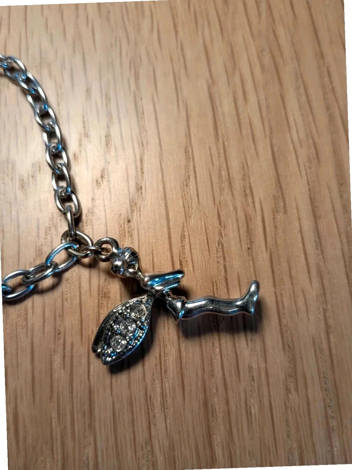 Silvery fantasy bracelet with 3 La Fée Clochette charms – photo 4